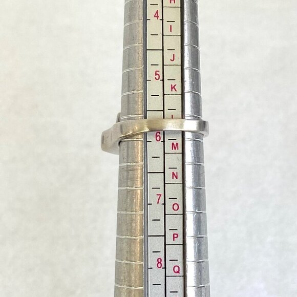 Sterling Silver 925 SX Modernist Black Onyx & Mother Of Pearl Band Ring Sz 5.75 - Picture 9 of 16